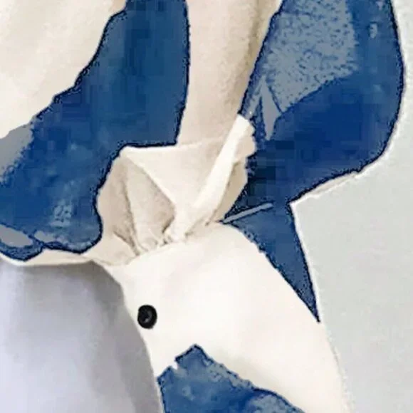 Blue Casual Women's Long Sleeve Allover Print Blouse Shirt - Picture 4 of 4